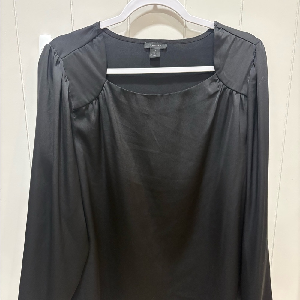 Halogen Black Satin Work Blouse